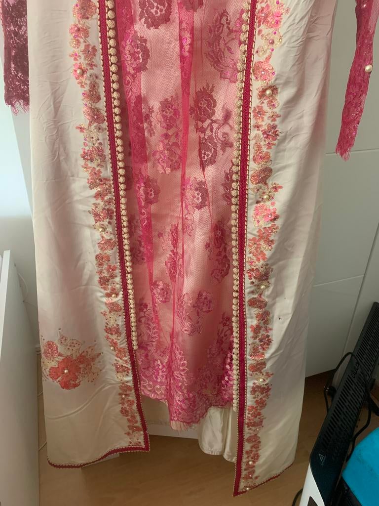 Elegante Marokkaanse jurk - Strapless onderkant, Ophalen of Verzenden, Gedragen, Roze, Onder de knie