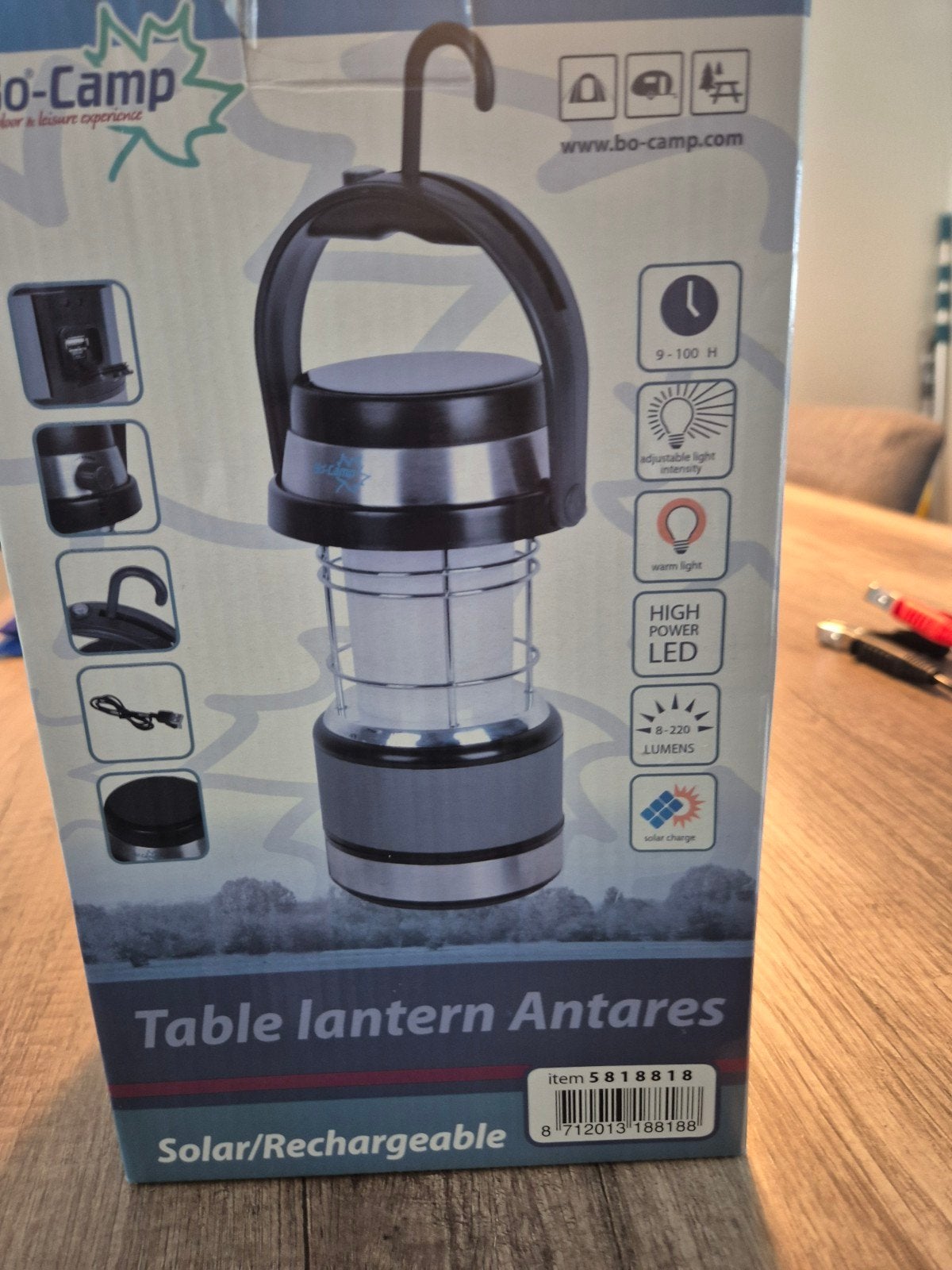 Bo-Camp Antares Solar/Oplaadbare Tafellantaarn, Ophalen, Nieuw, Zonne-energie