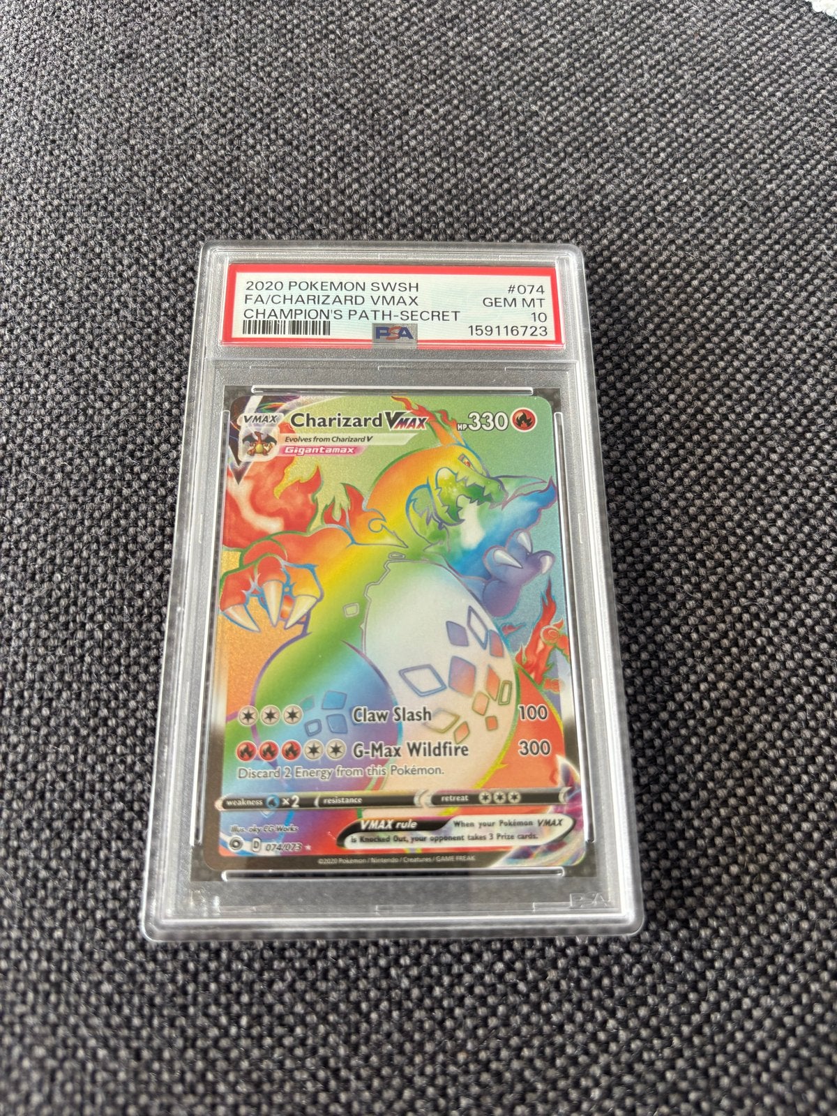 Charizard VMAX Rainbow Rare PSA 10 - Pokémon Champion's Path, Hobby en Vrije tijd, Verzamelkaartspellen | Pokémon, Verzenden, Nieuw