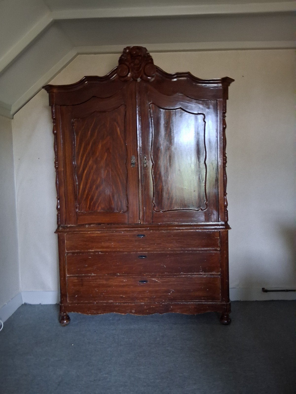18e-eeuws Nederlands eikenhouten kabinet, Ophalen of Verzenden