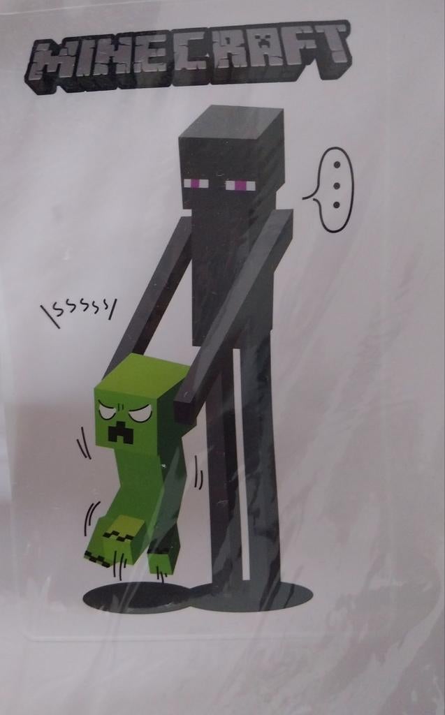 Minecraft muursticker Enderman en Creeper 50x69cm, Ophalen, Nieuw, Wanddecoratie