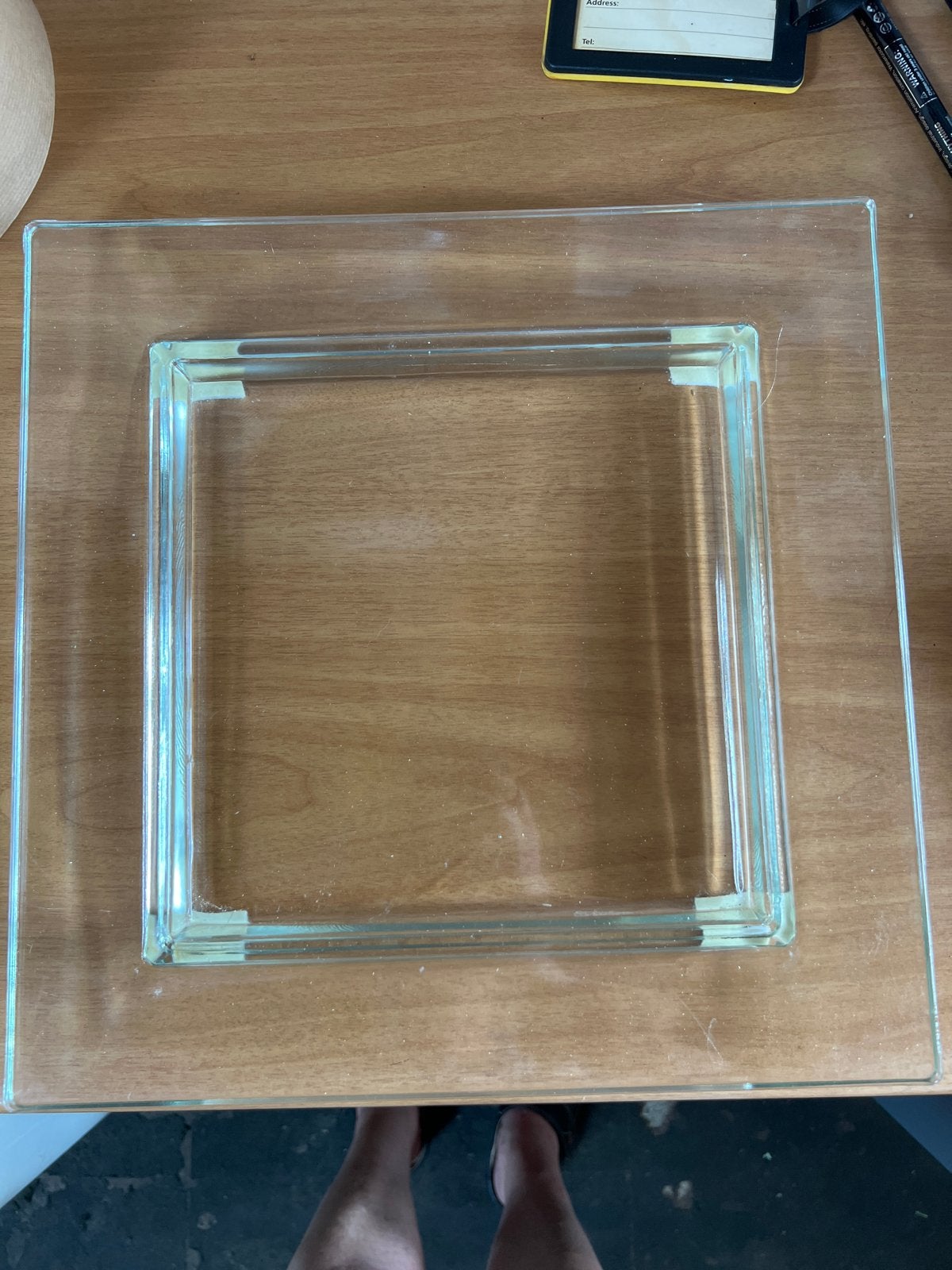 Vierkante glazen schaal - Modern design, Schaal, Vierkant, Ophalen of Verzenden, Glas
