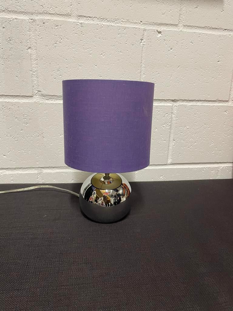 Paarse Touch Lamp met 3 Lichtstanden, Huis en Inrichting, Lampen | Tafellampen, Gebruikt, Metaal, Ophalen