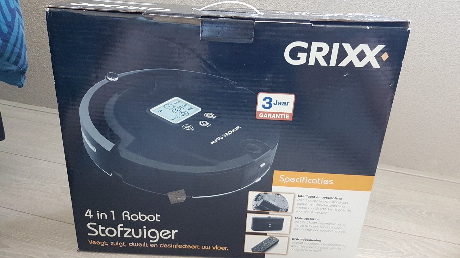 GRIXX 4-in-1 Robotstofzuiger met dweilfunctie en UV-licht, Ophalen, Overige merken, Nieuw, Robotstofzuiger