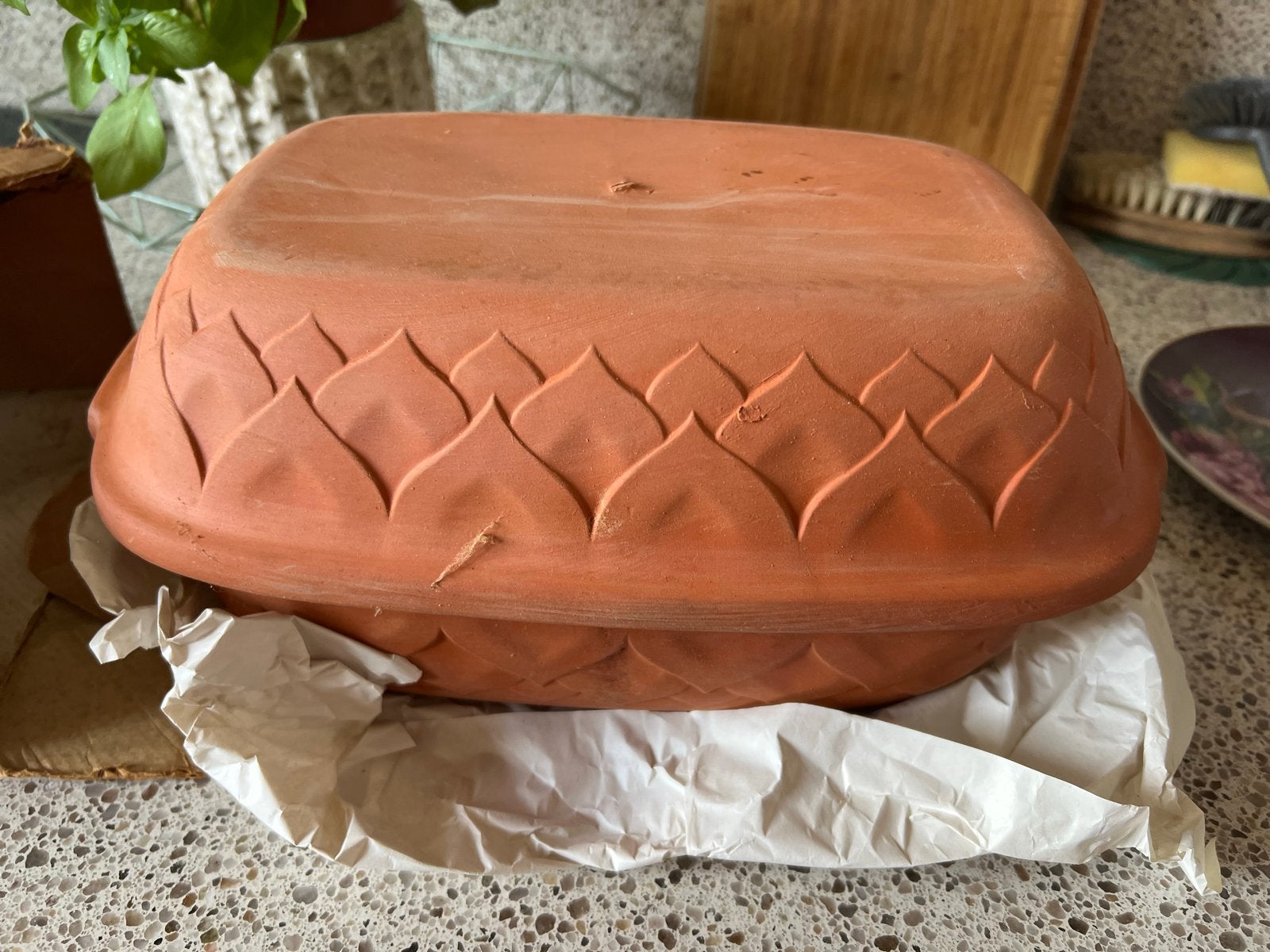 Terracotta Römertopf Ovenschaal met Deksel, Ophalen
