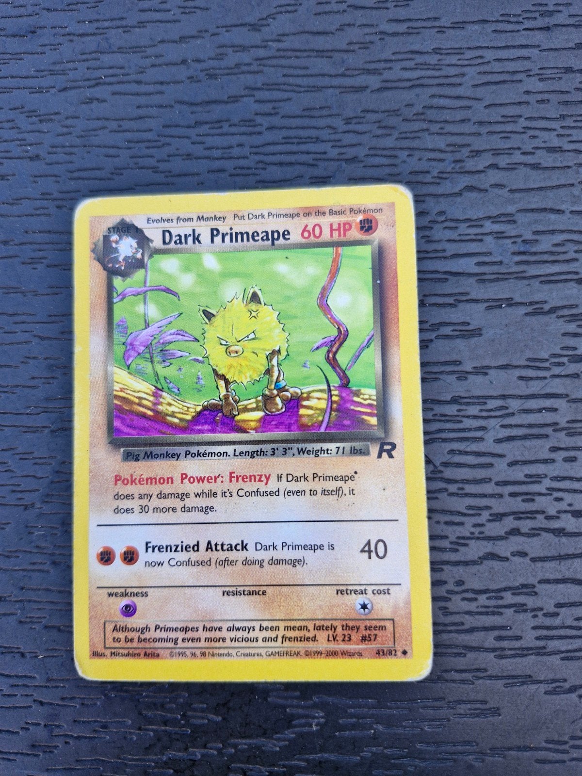 Pokémon Kaart: Dark Primeape 60 HP (43/82), Verzenden