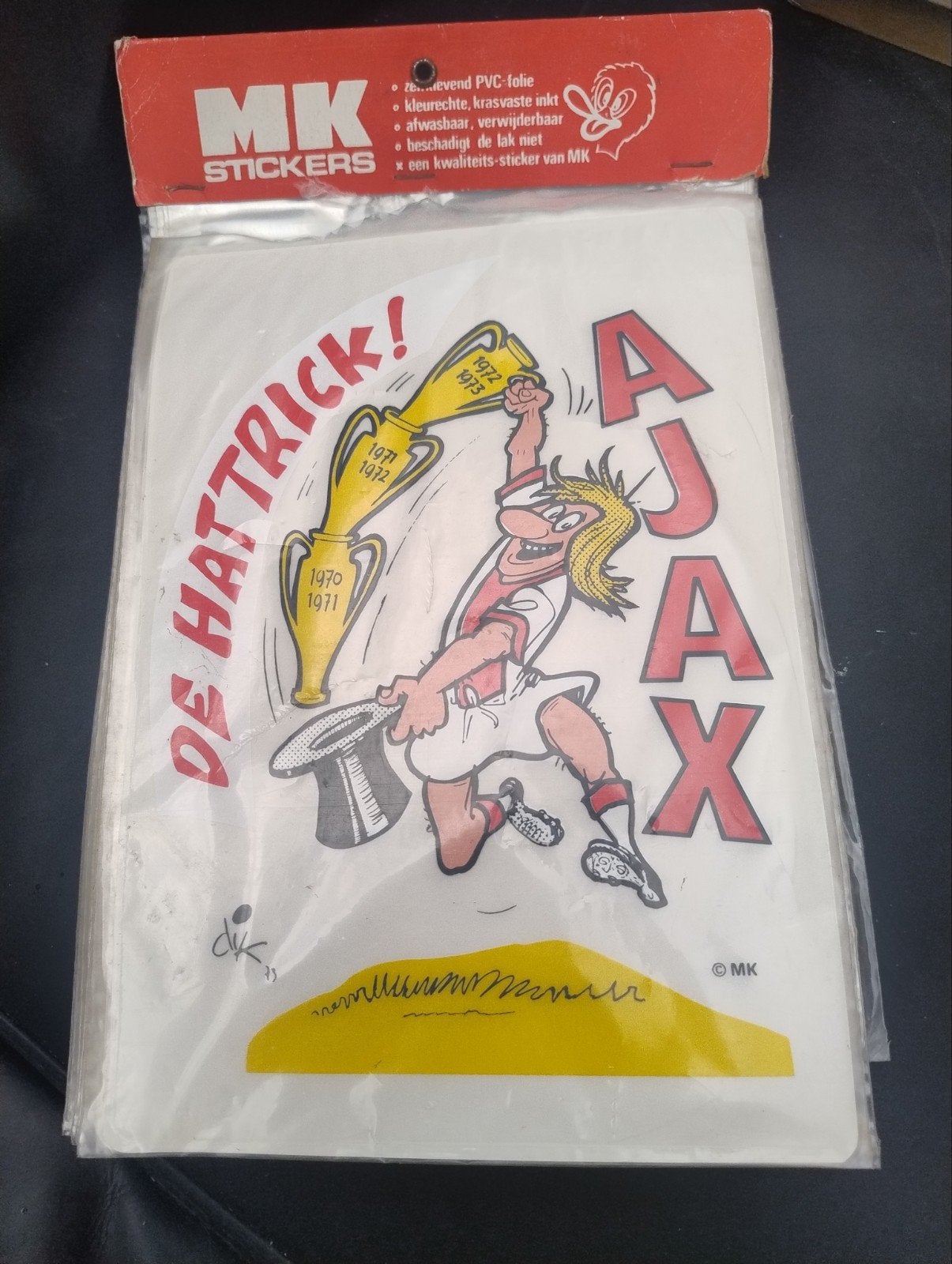 🔴 15 stuks vintage Ajax stickers De Hattrick!, Verzamelen, Ophalen of Verzenden, Zo goed als nieuw