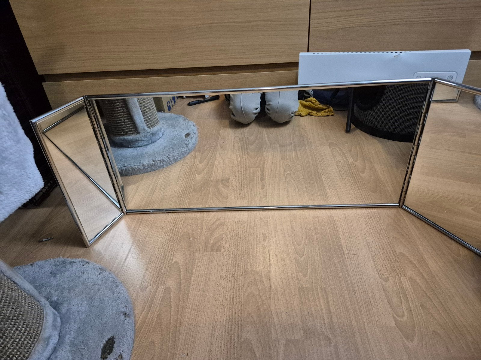 makeup kaptafel spiegel drieluik vintage, Huis en Inrichting, Woonaccessoires | Spiegels, Ophalen, Zo goed als nieuw, Rechthoekig