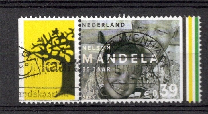 gestempelde zegel. Jaar 2003: mandela met tab, Ophalen of Verzenden, Na 1940, Gestempeld