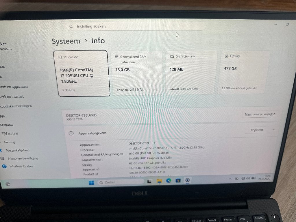 Dell XPS 9370 i7-10510 512gb 16gb 13 inch FHD Win11, Computers en Software, Dell, Gebruikt, 13 inch, Dell XP 9370