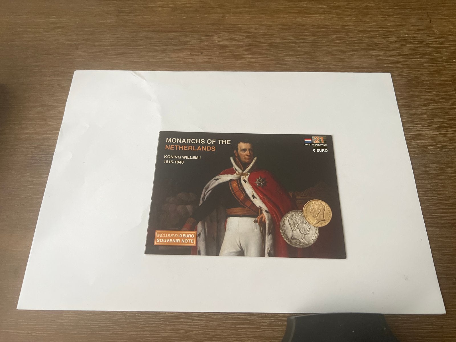 Monarchs of the Netherlands Koning Willem I Souvenir Note, Ophalen of Verzenden, Koning Willem I, Euro's, Losse munt