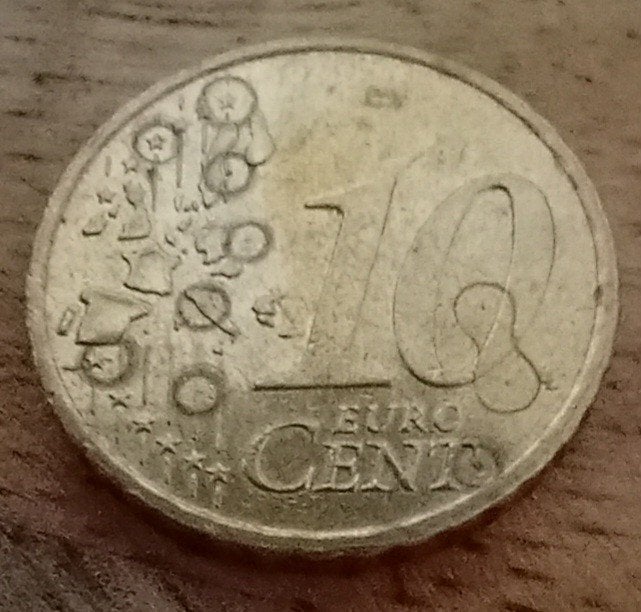 10 Eurocent extra zeldzame error misdruk, Ophalen of Verzenden, 10 cent