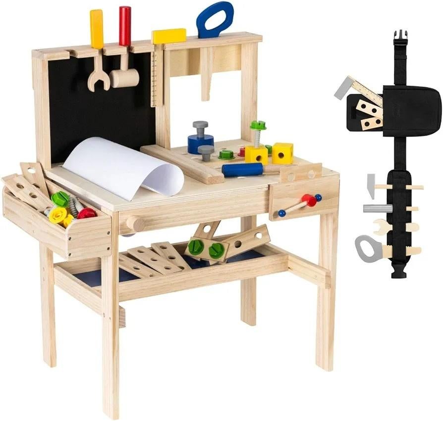 Mamabrum Houten Werkbank voor Kinderen - Speelgoed, Ophalen of Verzenden, Nieuw, Bouwen