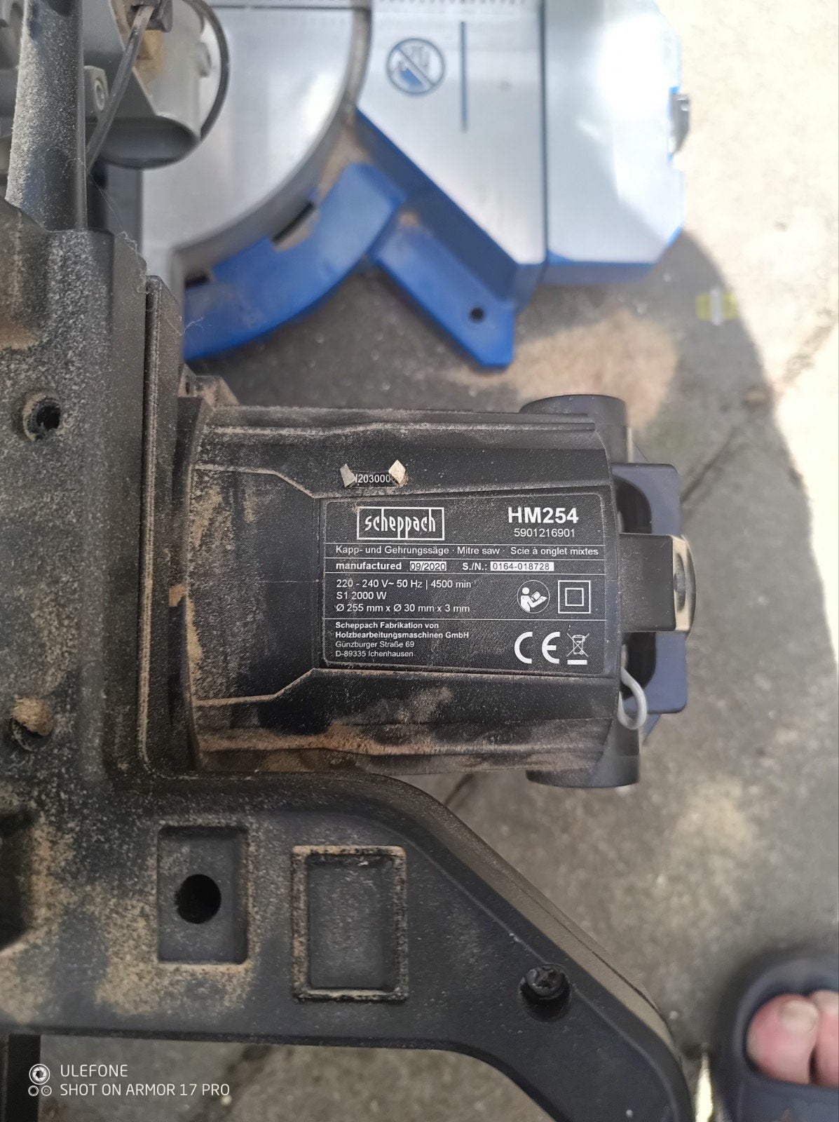 Scheppach HM254 Afkortzaag - Krachtig en Betrouwbaar, Ophalen, Gebruikt, Afkortzaag, 1200 watt of meer