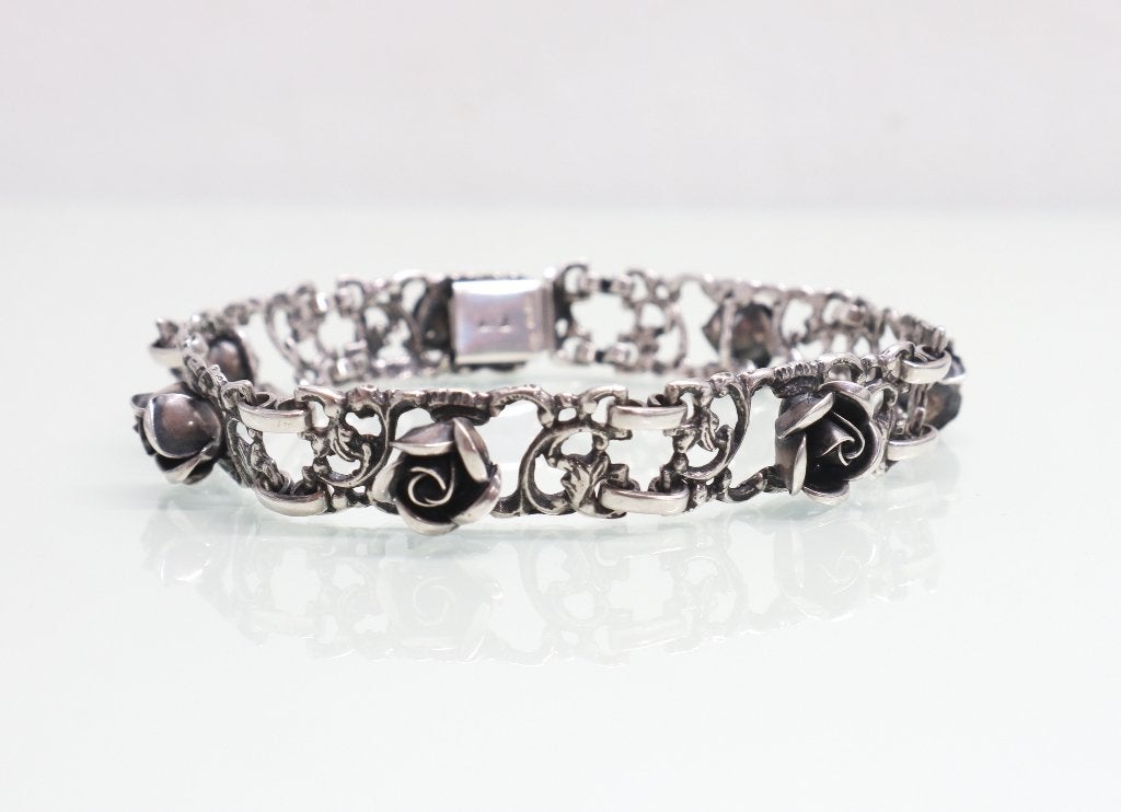 Zilveren armband en hangertje rozen Theodor Klotz Teka, Ophalen of Verzenden, Zilver, Armband