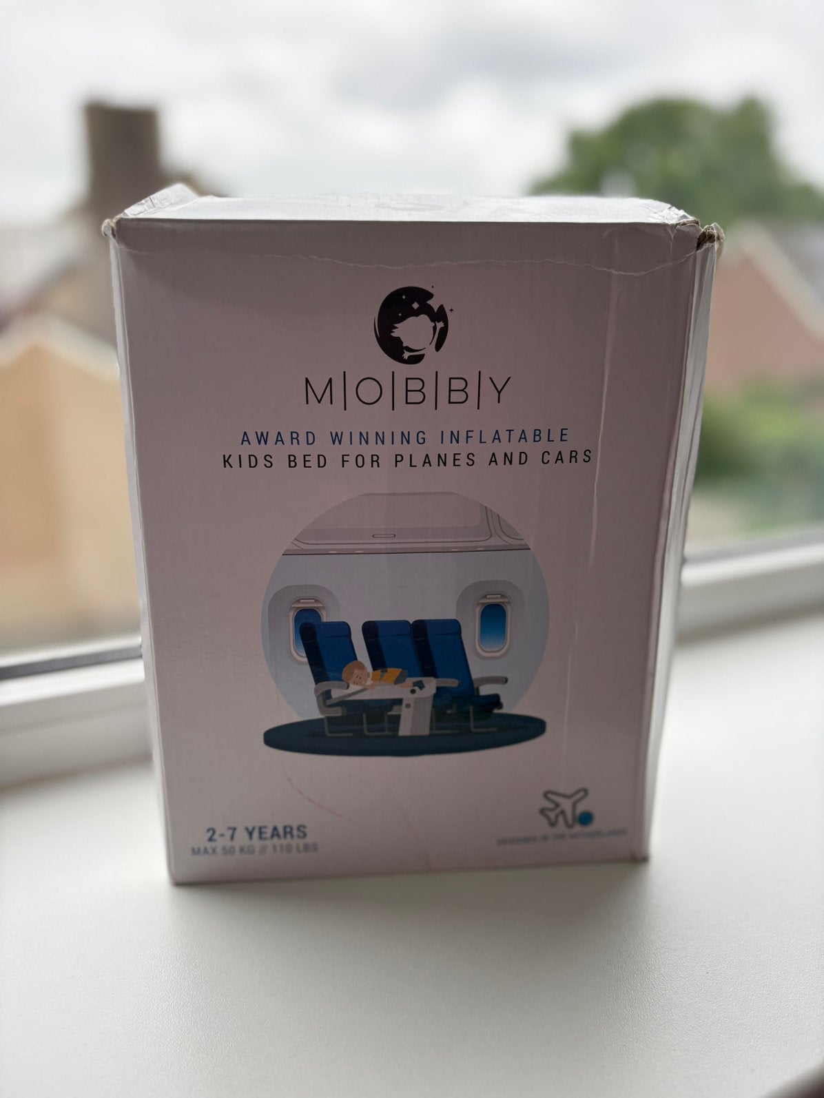 Opblaasbaar vliegtuig bed matras Mobby kids, Ophalen, Zo goed als nieuw