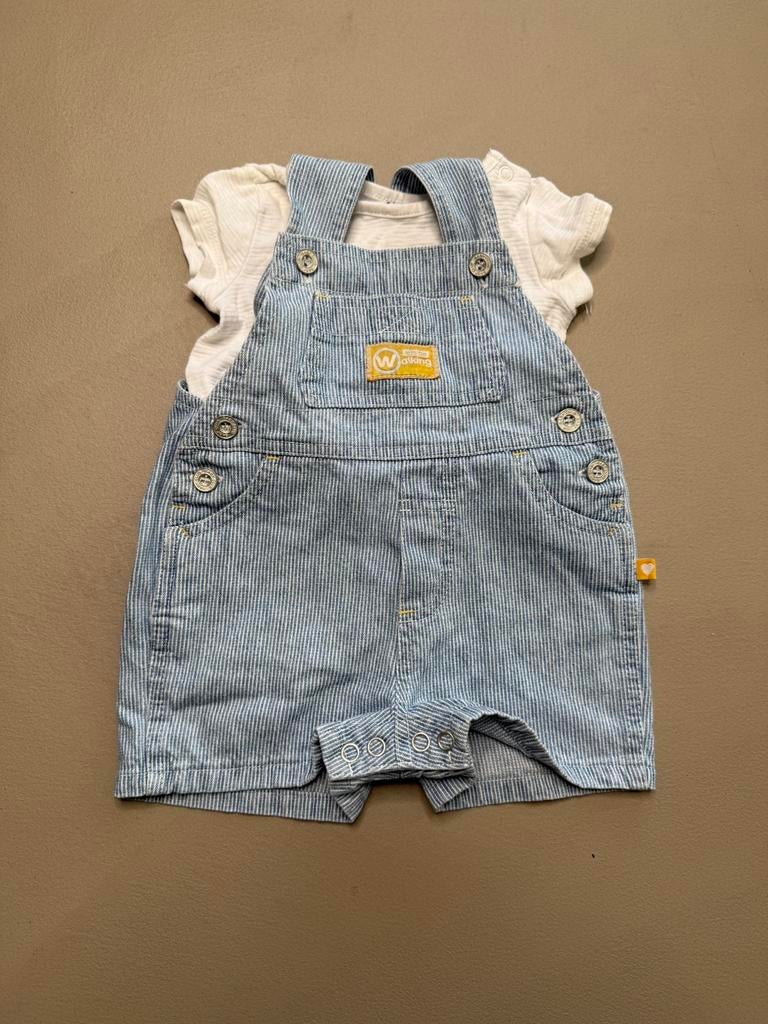 Baby setje met tuinbroek maat 62, Ophalen of Verzenden, Zo goed als nieuw, Jongetje, Setje