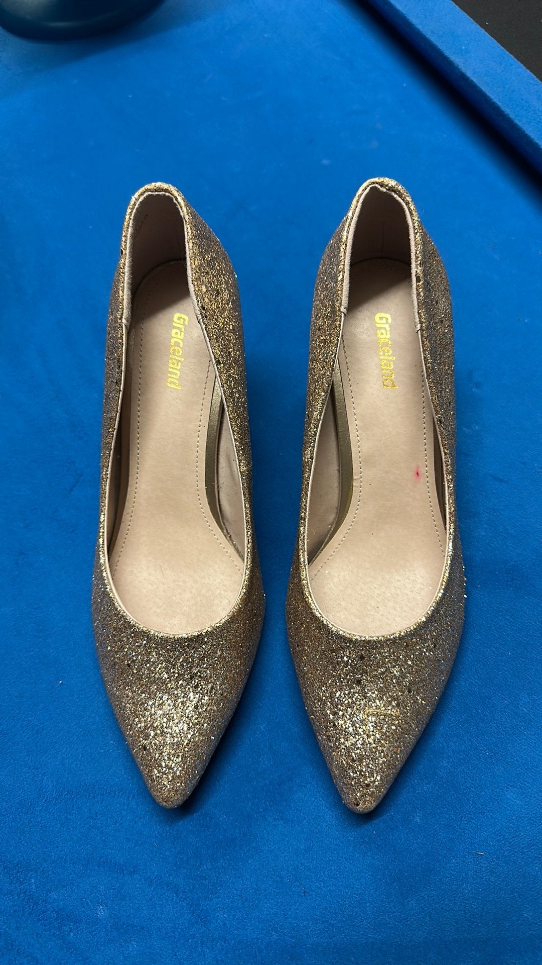 Gouden glitter pumps maat 36, Ophalen of Verzenden, Zo goed als nieuw, Overige kleuren