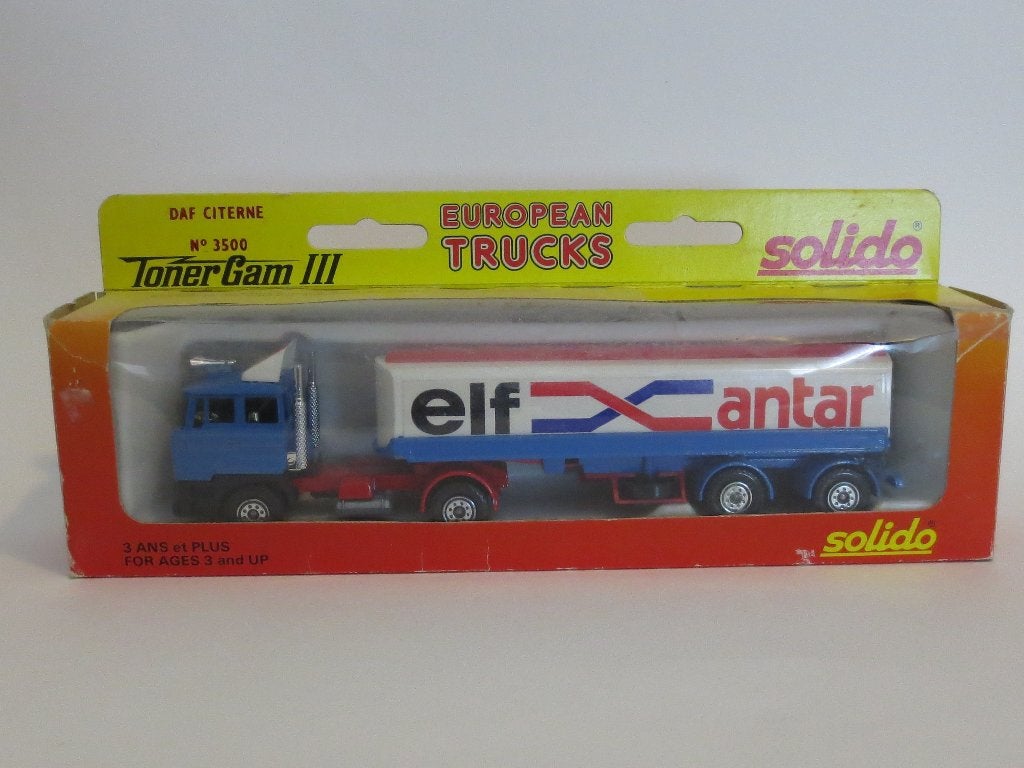DAF F2800 met ELF tankoplegger, Solido, izgst in verpakking, Ophalen of Verzenden, Zo goed als nieuw, Bus of Vrachtwagen