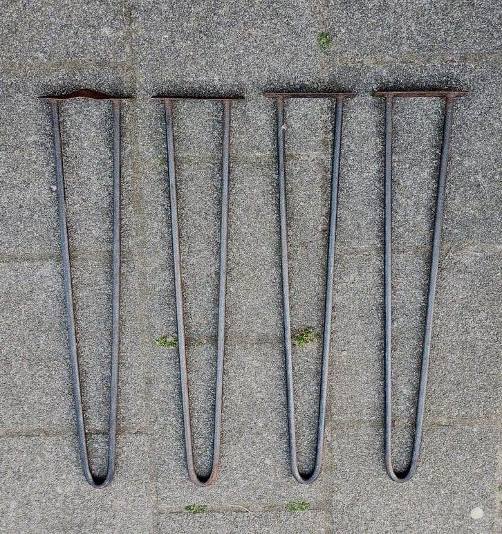 vintage mid-century modern hairpin table legs., Ophalen of Verzenden, Rechthoekig, 50 tot 100 cm