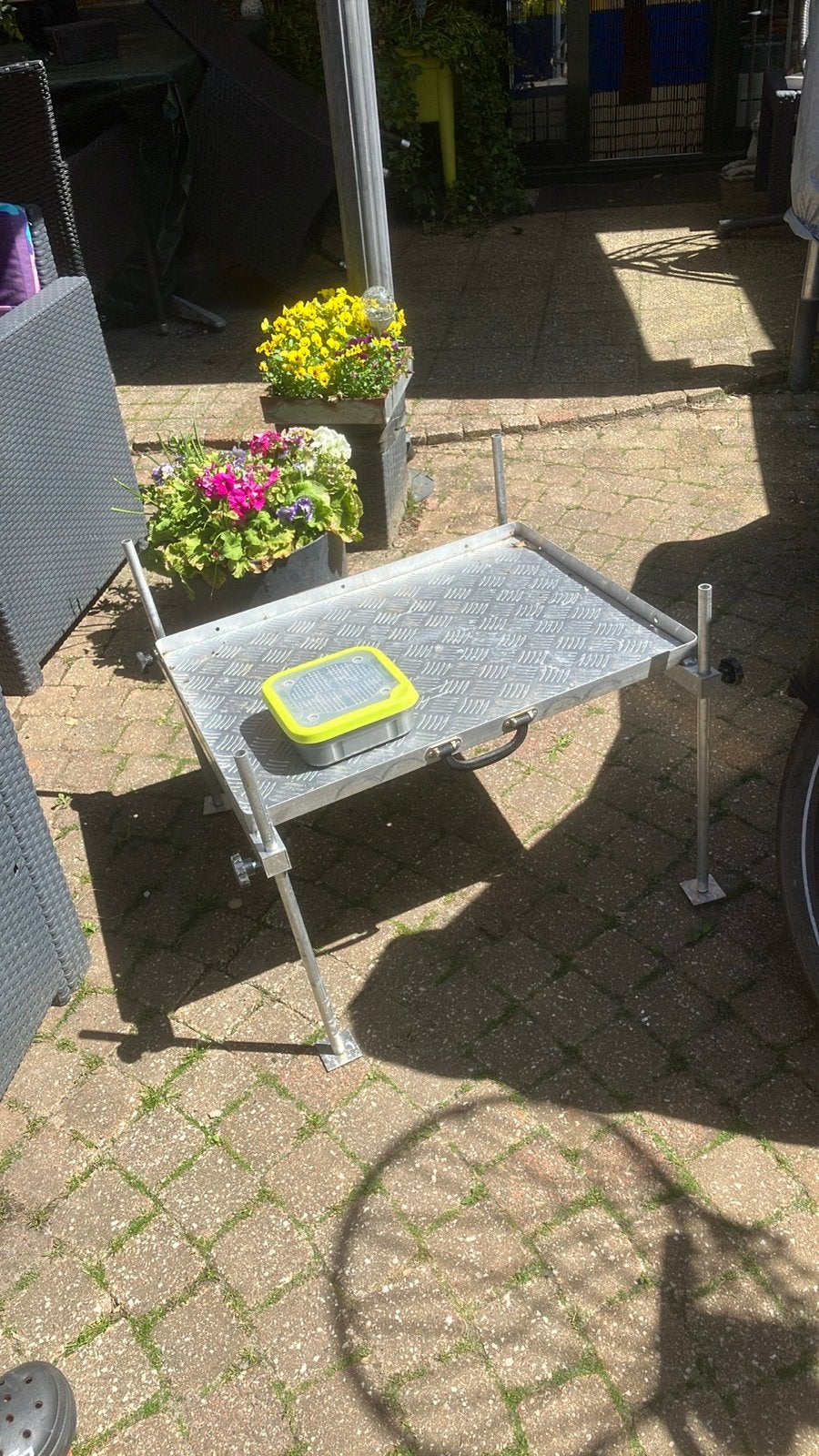 Aluminium visplateau / bijzettafel voor vissen, Ophalen, Gebruikt, Overige typen