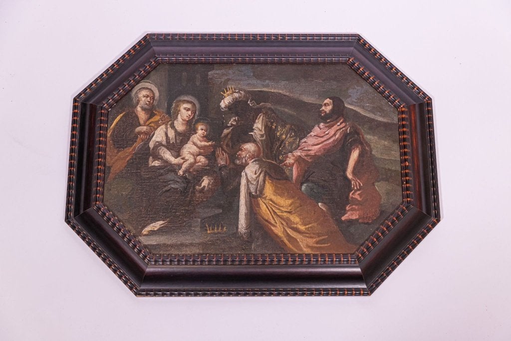 18e -eeuws schilderij Venetië aanbidding 3 koningen, Antiek en Kunst, Ophalen of Verzenden