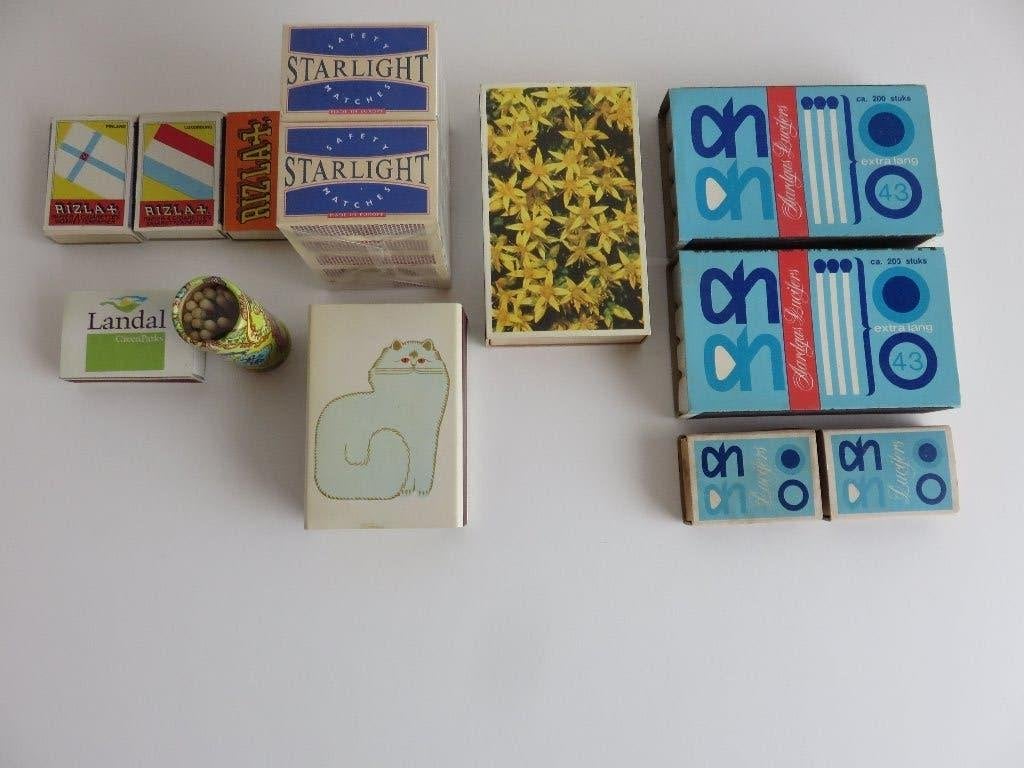 Set van vintage lucifers (luciferdoosjes met inhoud), Ophalen of Verzenden, Zo goed als nieuw, Luciferdoosjes of -merken