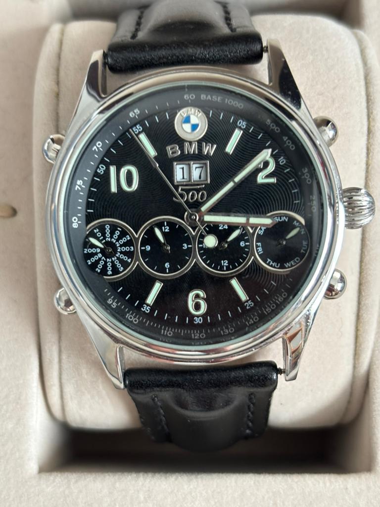 BMW Horloge - Zwart met Leren Bandje automatic, Sieraden, Tassen en Uiterlijk, Overige merken, Leer, Staal, Polshorloge