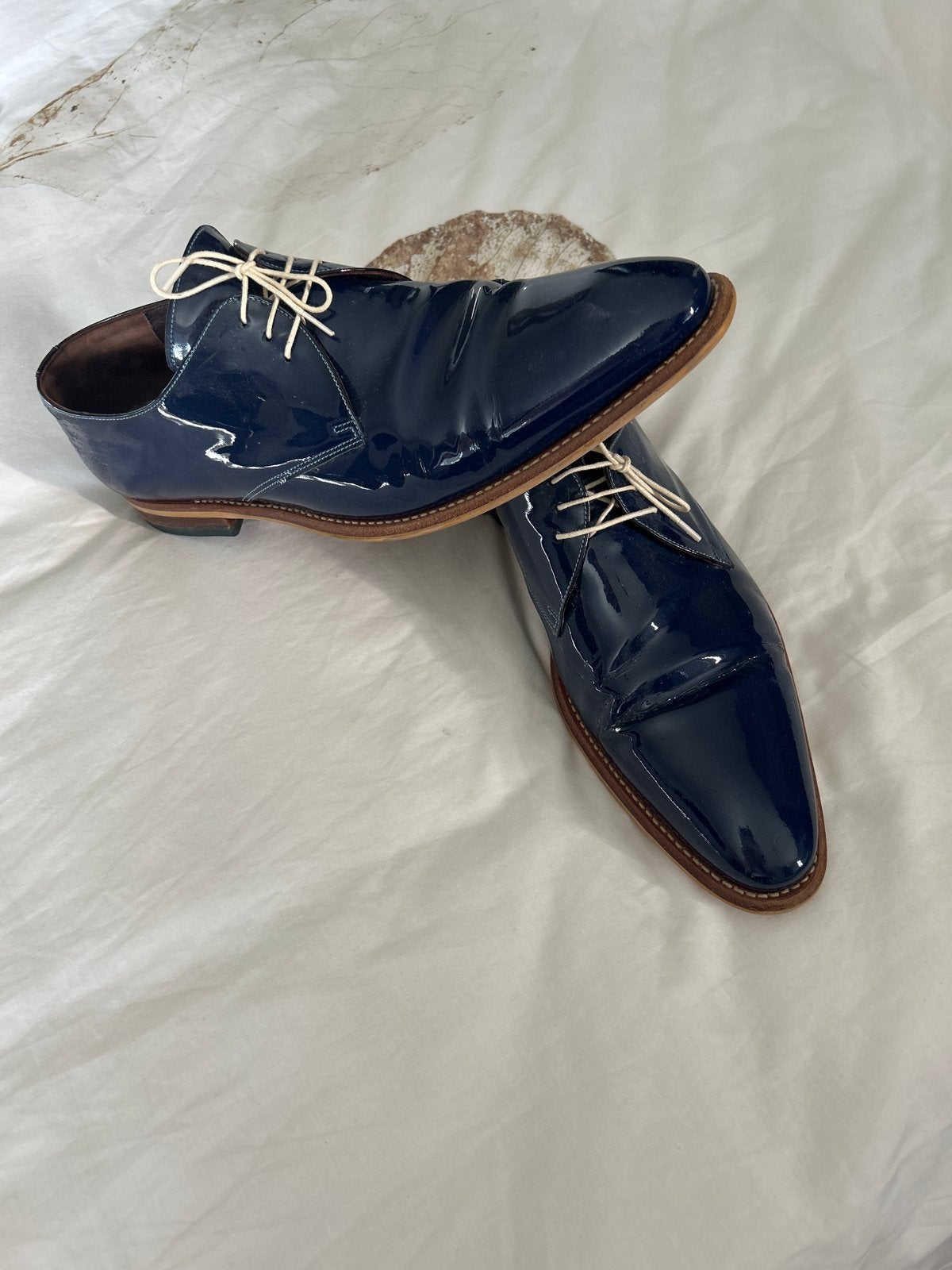 Floris van Bommerl heren lak Schoenen -  Donkerblauw, Kleding | Heren, Ophalen of Verzenden, Zo goed als nieuw, Blauw, Veterschoenen