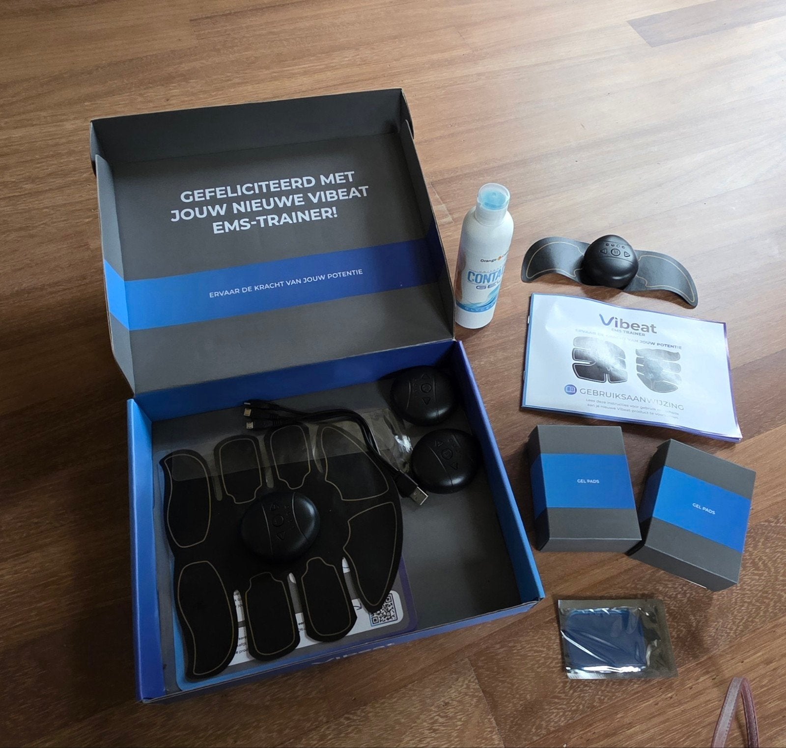 Vibeat EMS Trainer - Buikspiertrainer met gelpads €25,-,-, Ophalen of Verzenden, Zo goed als nieuw, Armen, Overige typen