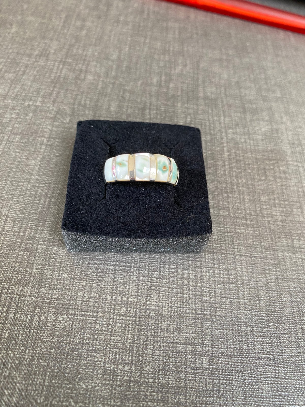 Ring zilver met schelp maat 56, Ophalen of Verzenden, 17 tot 18, Zilver, Dame