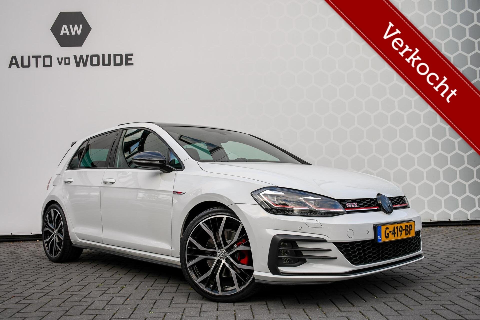 Volkswagen Golf 2.0 TSI GTI Performance Panoramadak DSG Leer, Auto's, Gebruikt, 4 cilinders, Wit, Leder