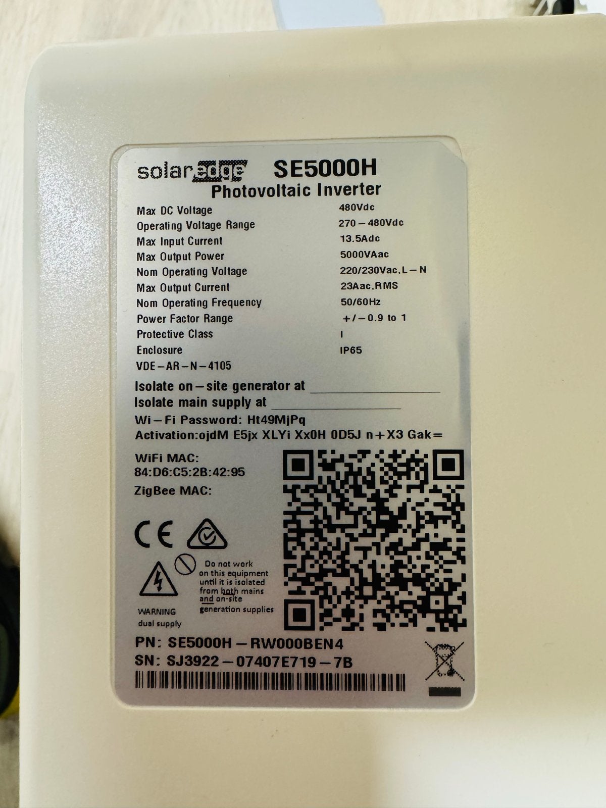 Solar edge SE500H, Doe-het-zelf en Verbouw, Zonnepanelen en Toebehoren, Ophalen, Zo goed als nieuw, Overige typen, 200 wattpiek of meer