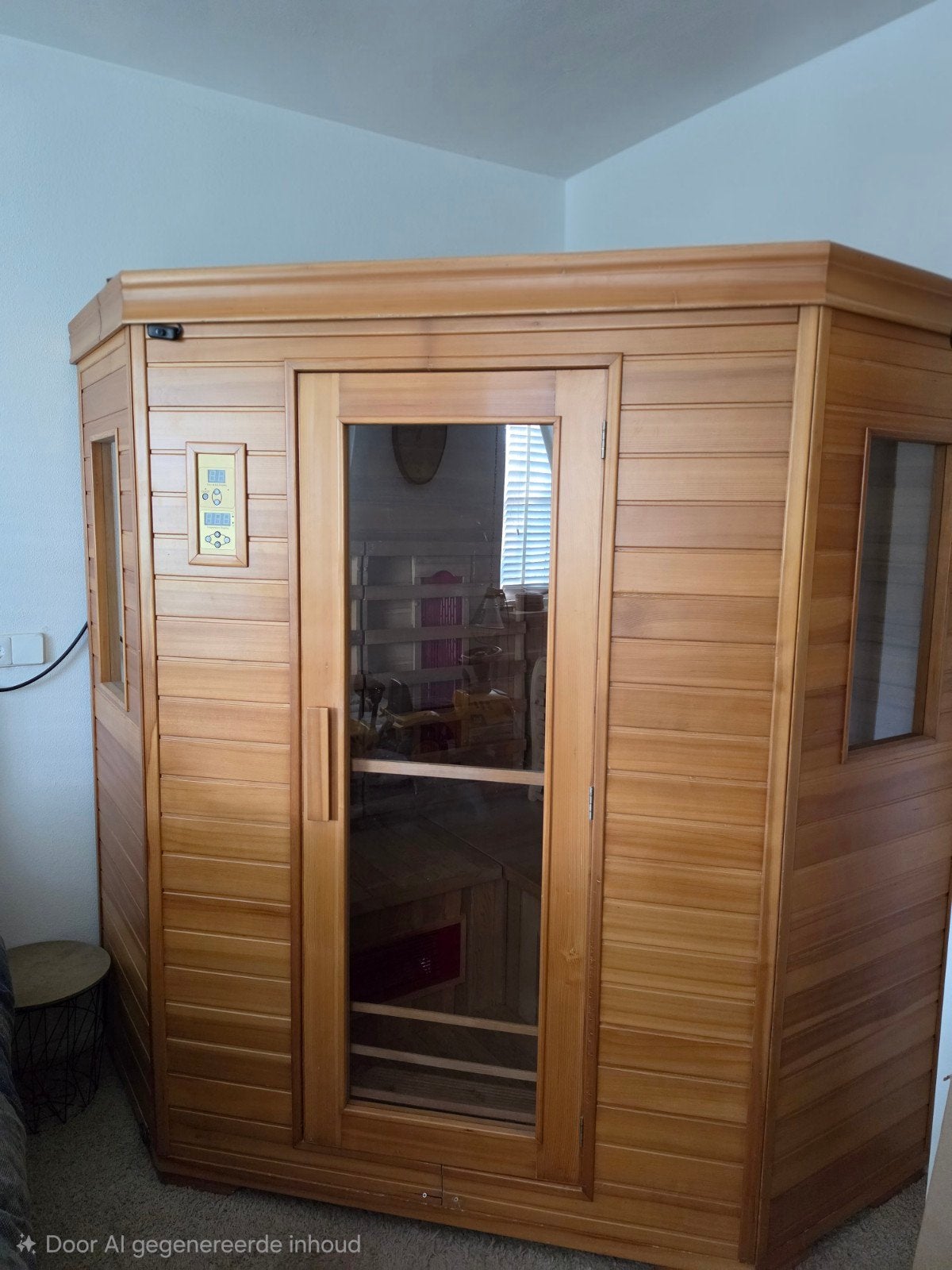 Hoek Infrarood sauna  3 persoons  met radio en licht, Ophalen, Gebruikt, Infrarood, Complete sauna