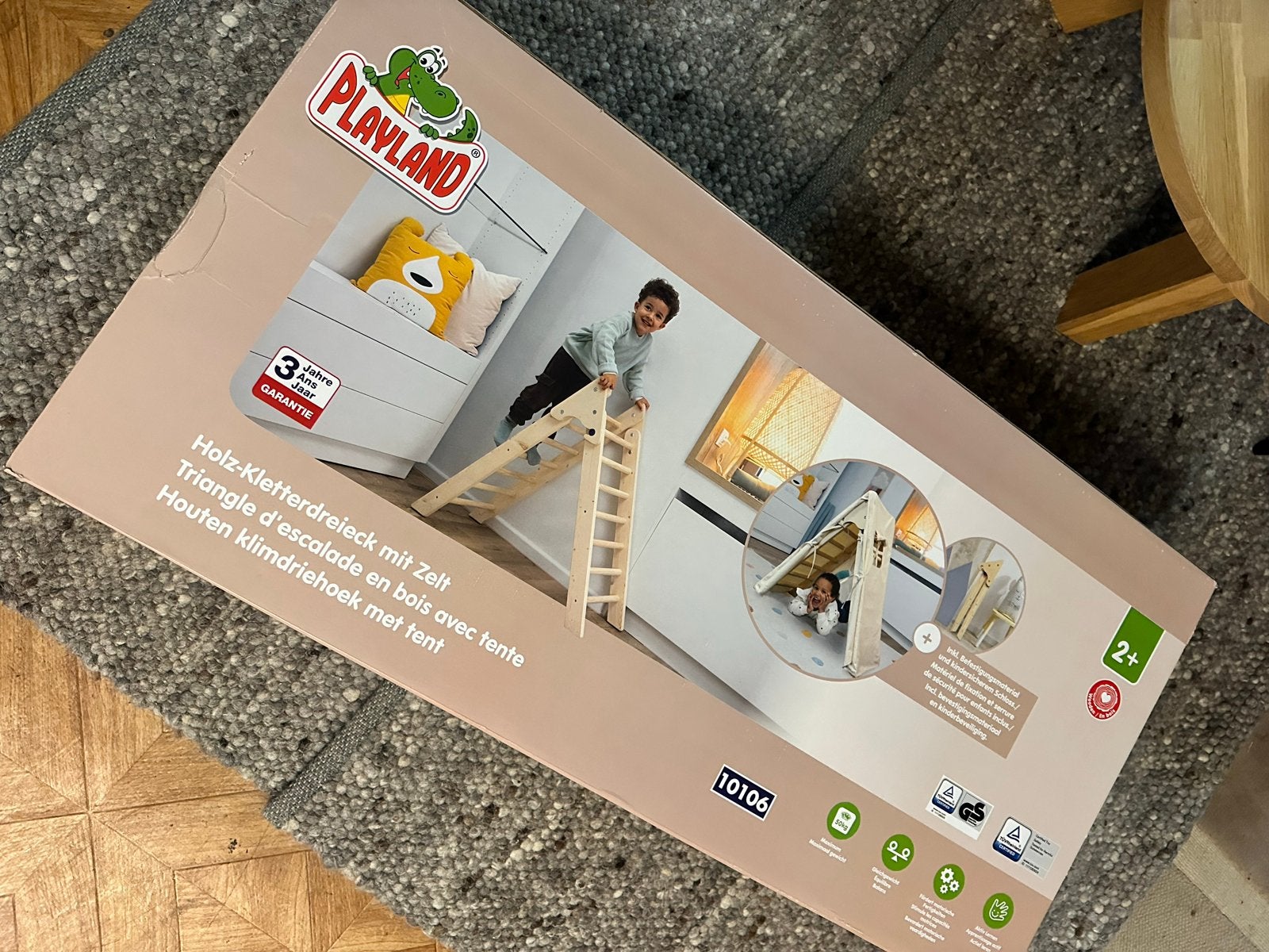 Playland Houten Klimdriehoek met Tent - Nieuw in Doos, Ophalen of Verzenden, Nieuw, Klimwand