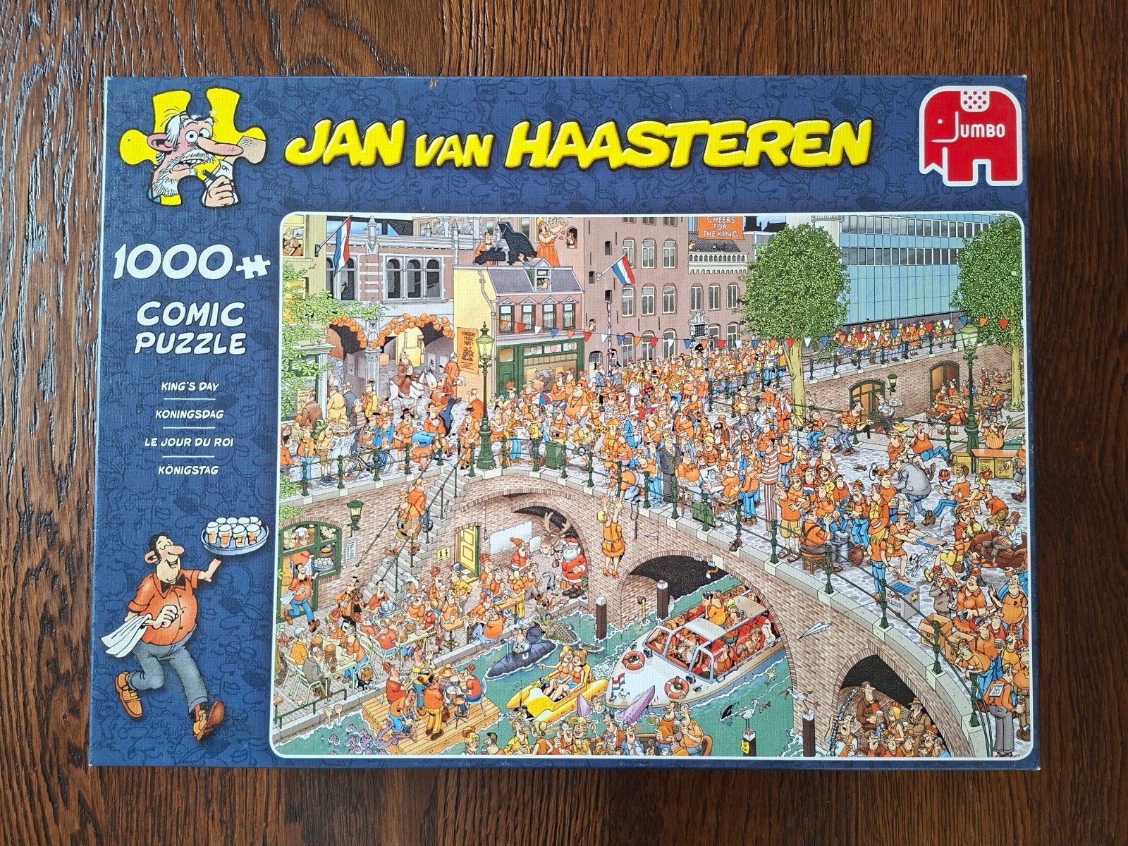 🟠Jan van Haasteren - Koningsdag - 1000 🧩🧩, Hobby en Vrije tijd, Denksport en Puzzels, Ophalen of Verzenden, 500 t/m 1500 stukjes