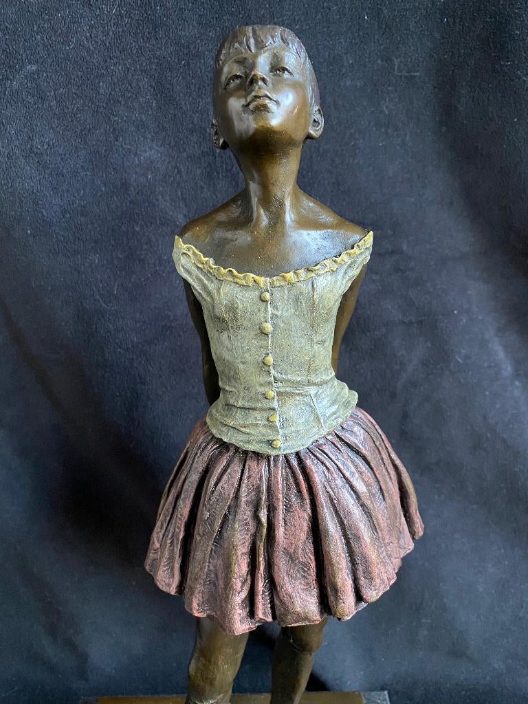 Bronzen ballerina Degas 40cm!! fraai gekleurd zuiver brons, Antiek en Kunst, Ophalen of Verzenden