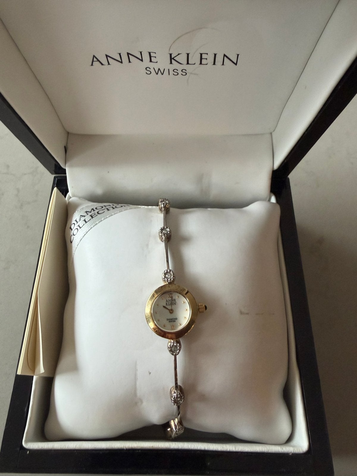 Anne Klein Swiss Diamond Collection Polshorloge, Overige merken, Polshorloge, Overige materialen, Ophalen of Verzenden