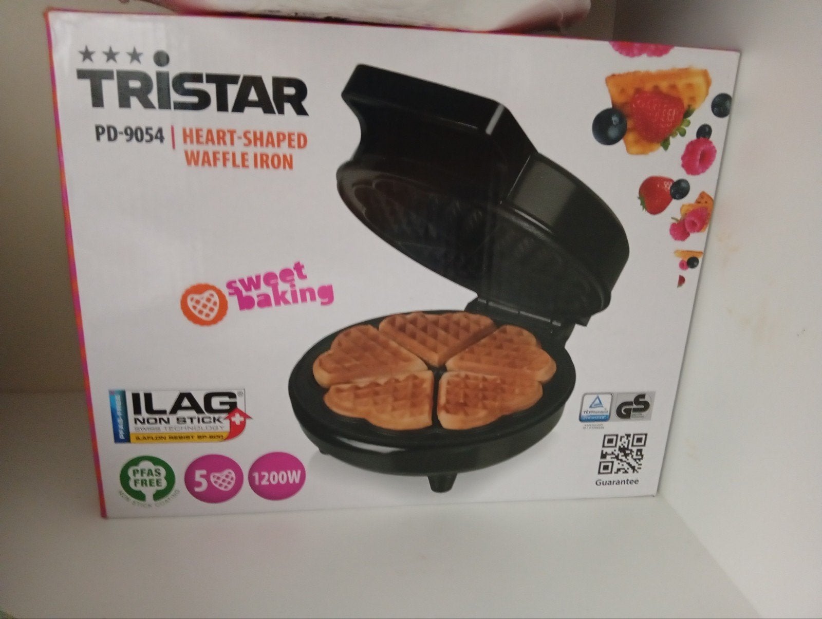 Tristar PD-9054 Hartvormig Wafelijzer  in doos, Ophalen of Verzenden, Zo goed als nieuw