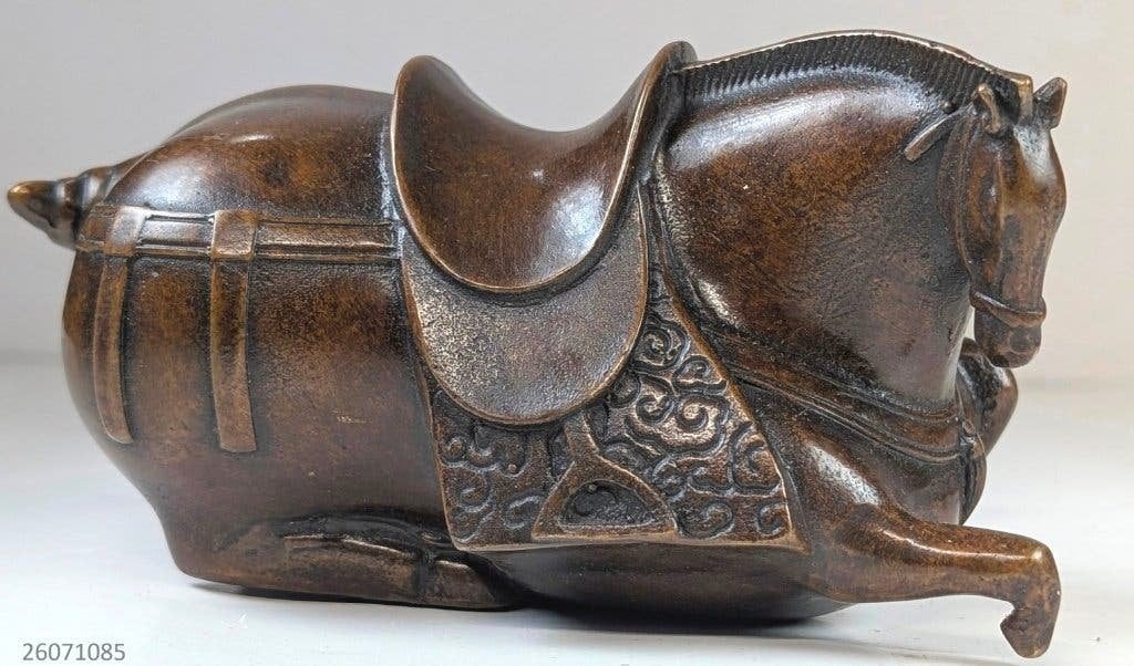 bronzen beeld  paard in de stijl van  Chinese Tang-dynastie, Antiek en Kunst, China, Ophalen of Verzenden, Beeld, Brons