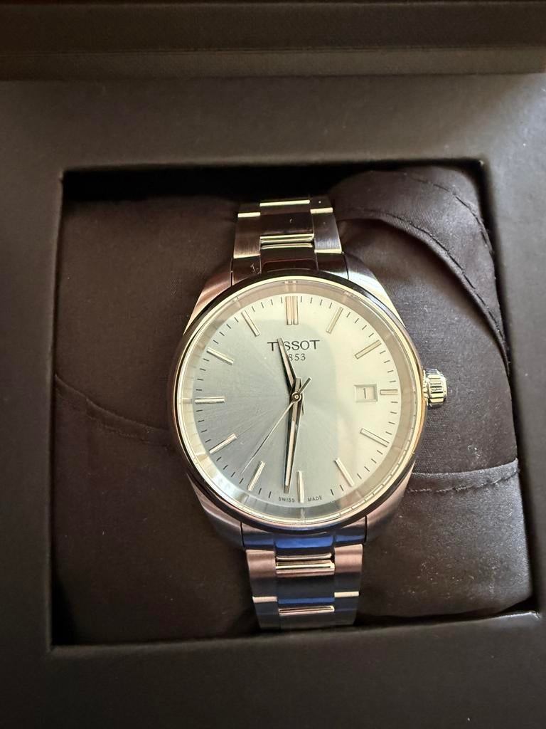 TISSOT PR 100 34MM blue ice horloge nieuw, Ophalen of Verzenden, Zo goed als nieuw, Staal, Overige merken