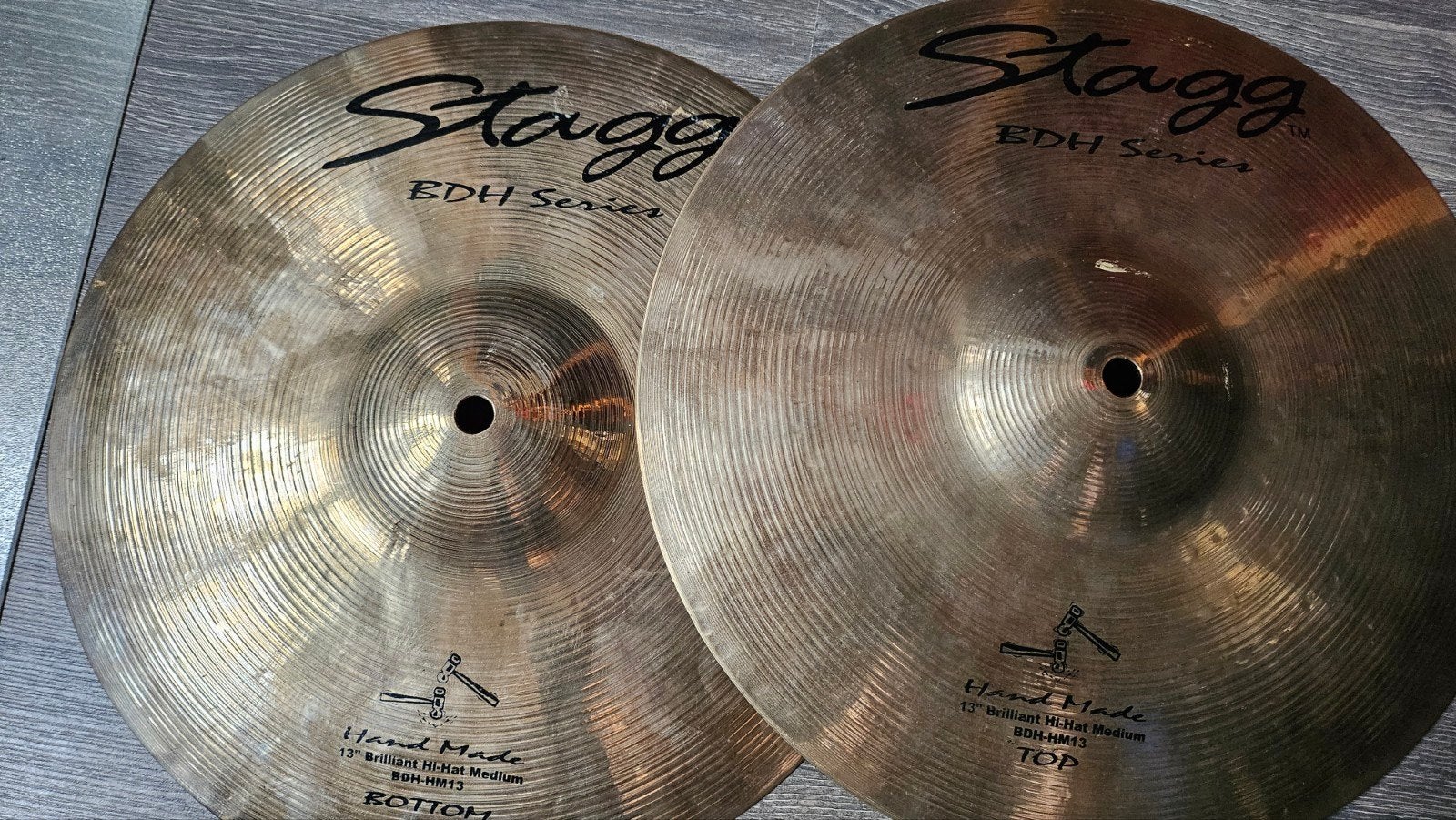 Stagg BDH Series 13" Brilliant Hi-Hat Cymbals, Ophalen of Verzenden, Gebruikt