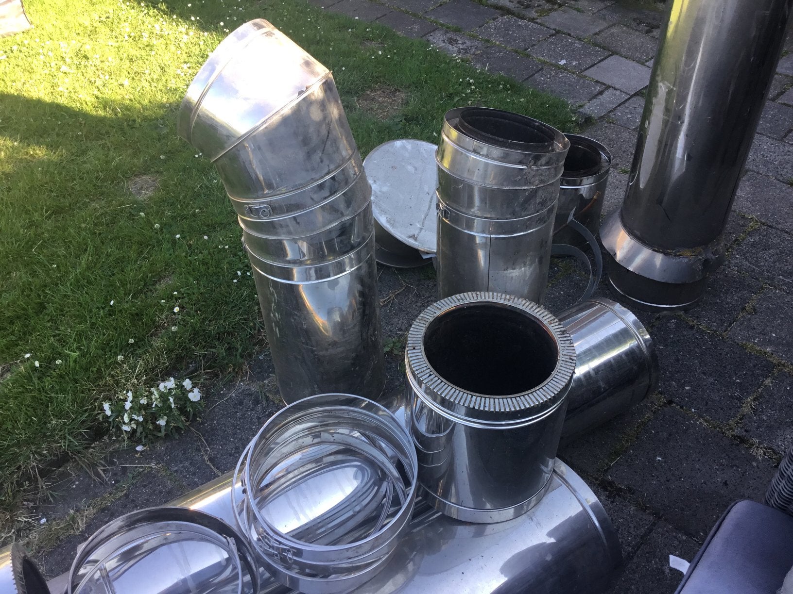 RVS dubbelwandige kachelpijp, Ophalen, Gebruikt, 6 meter of meer, Overige typen