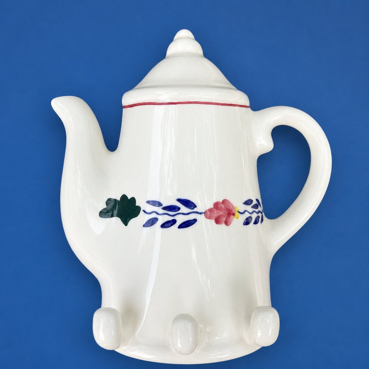 Tijdloze boerenbont theedoekhanger model koffiepot, Overige merken, Boch, Overige typen, Ophalen of Verzenden