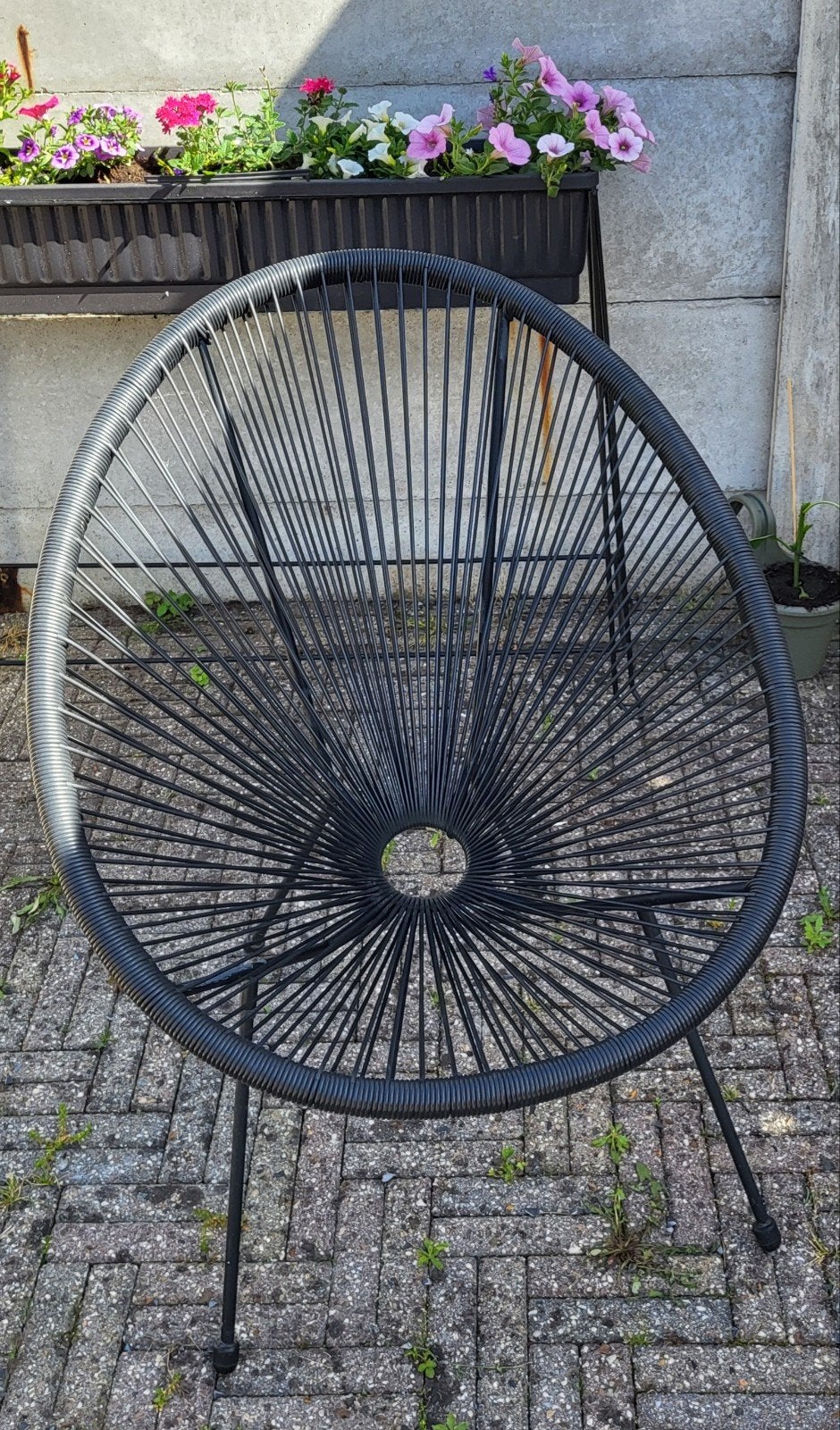 Draadstoel zwart - tuinstoel., Ophalen