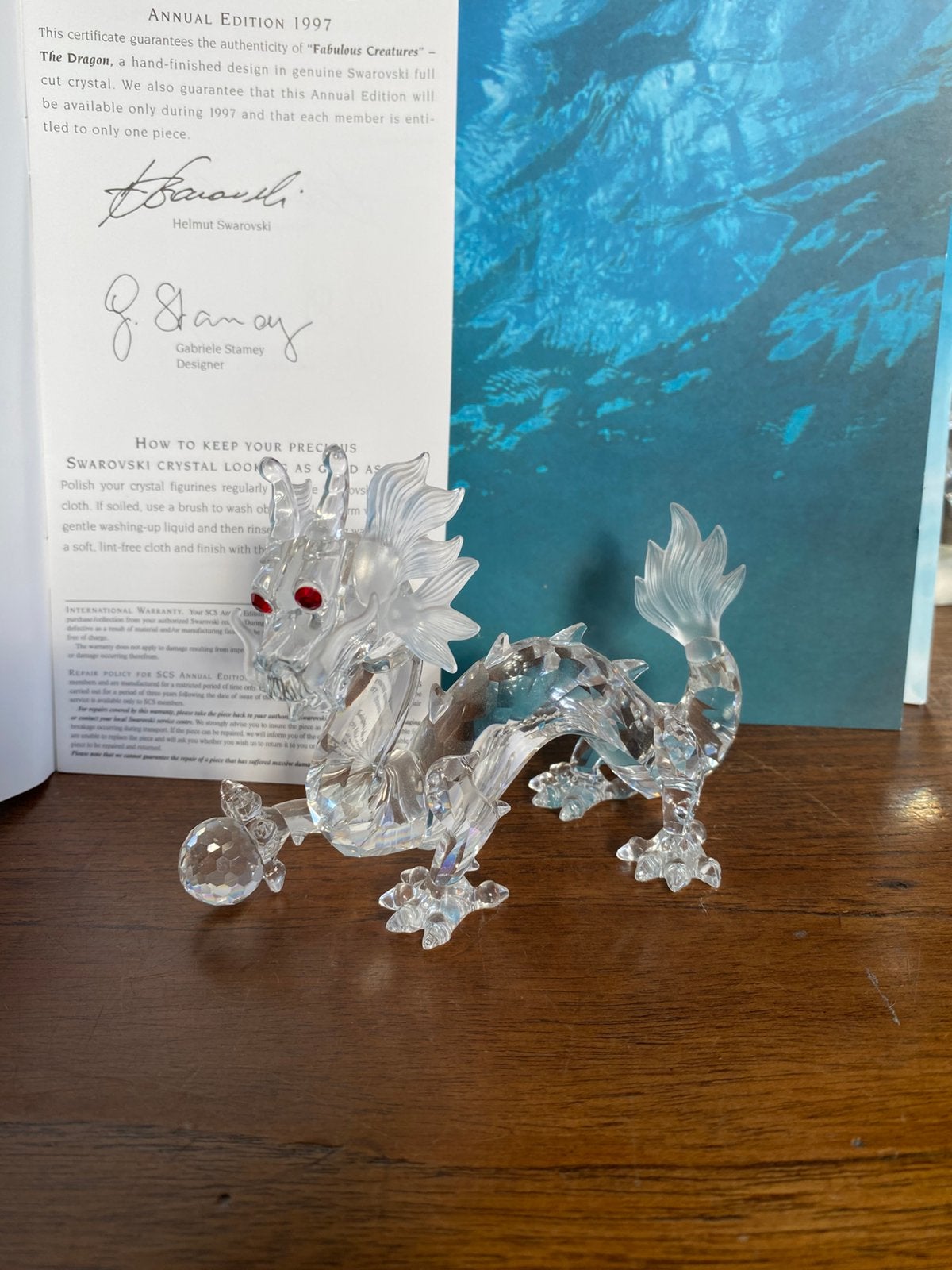 Swarovski De Draak met Certificaat - Zeer Goede Staat, Verzamelen, Ophalen of Verzenden, Zo goed als nieuw, Figuurtje