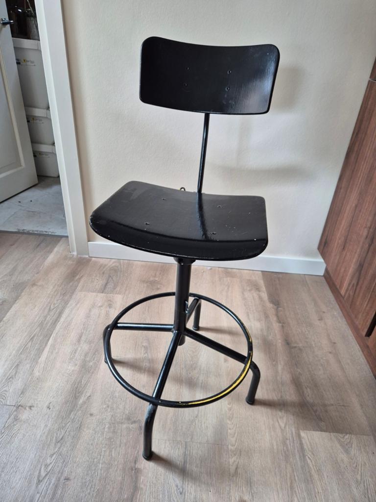 Tekenstoel / atelierstoel, Ophalen, Gebruikt, Zwart