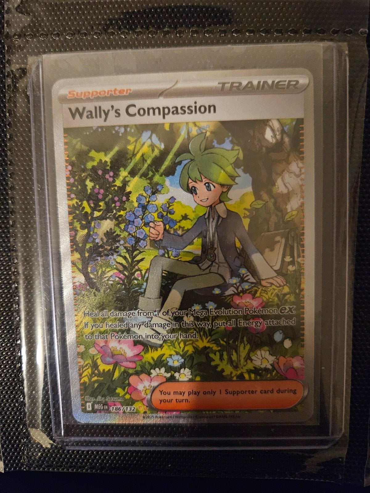 Pokemon Wally's Compassion 186/132 Mega Evolution, Ophalen of Verzenden, Zo goed als nieuw, Losse kaart, Foil