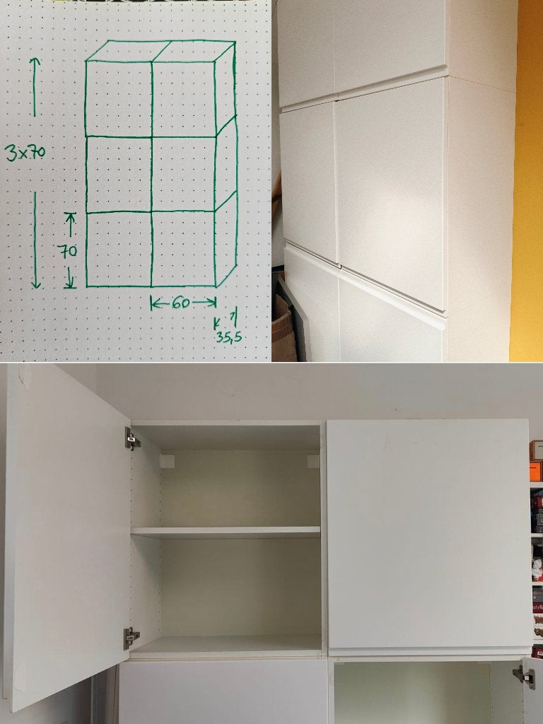 IKEA Faktum wandmeubel x6, Gebruikt, Met deur(en), Ophalen of Verzenden, Minder dan 150 cm