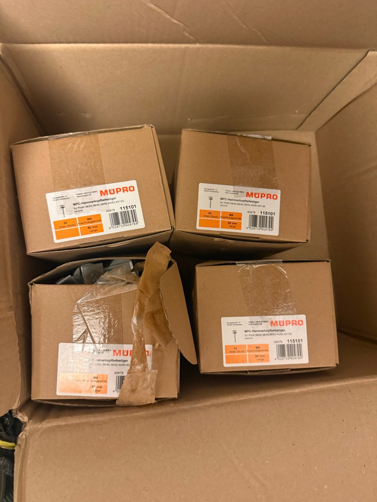 MÜPRO MPC hamerkopbevestigers - Nieuw in doos (750 stuks)